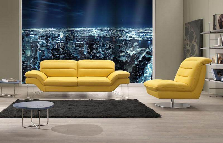 Ghế sofa văng kết hợp với sofa đơn cho phòng khách nhỏ