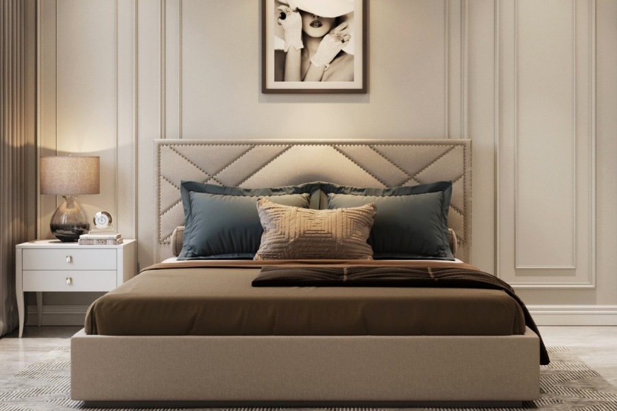 Giường bọc nệm cao cấp B0002